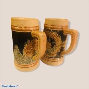 Vintage German beer Stein set of 2